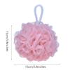 LISSOMPLUME Mesh Pouf Bath Sponge Exfoliating Shower Ball Pom Cleaning Accessory Pink Color view 2