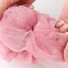 LISSOMPLUME Mesh Pouf Bath Sponge Exfoliating Shower Ball Pom Cleaning Accessory Pink Color view 3