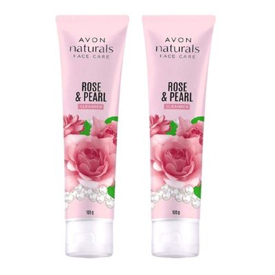 Avon Naturals Rose & Pearl Cleanser 100g Each (Set of 2)