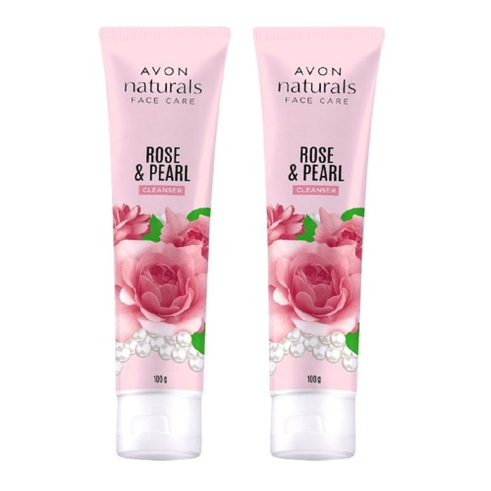 Avon Naturals Rose & Pearl Cleanser 100g Each (Set of 2)