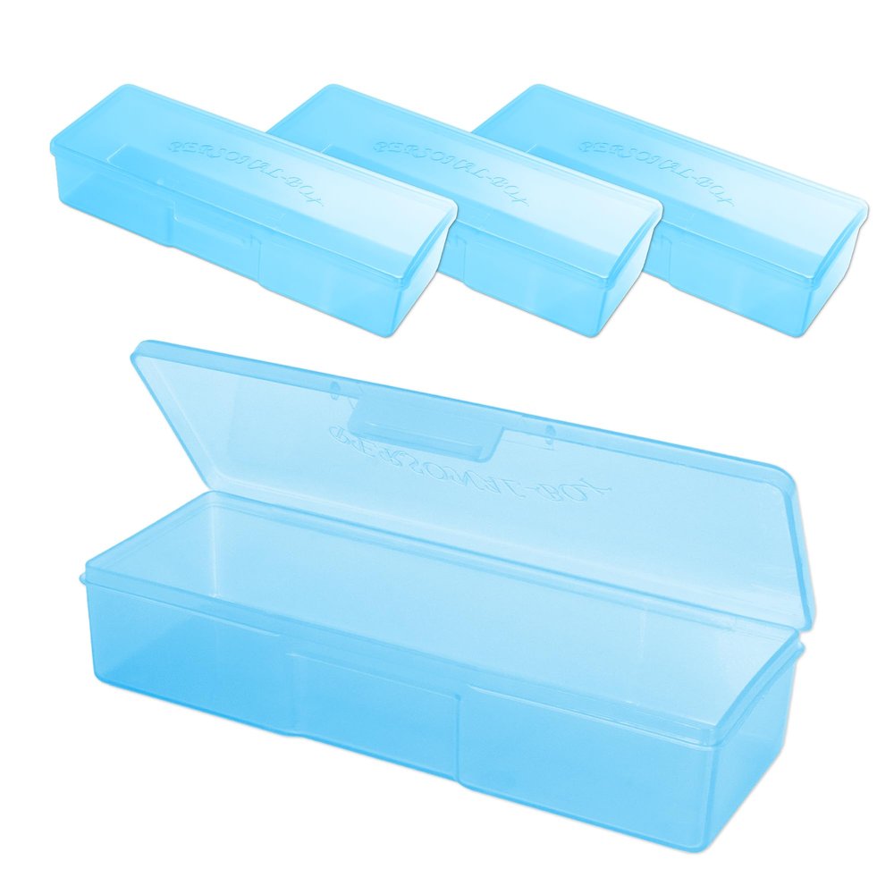 Beauticom Personal Box Storage Case for Professional Manicurist Nails Pedicure (Large Size) (40 Pieces, BLUE)