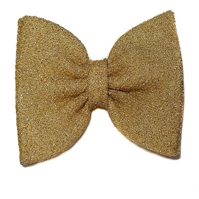 Figure Skating-Dance-Performance Hair Bow Collection (Alligator Clip, Shimmering Gold)