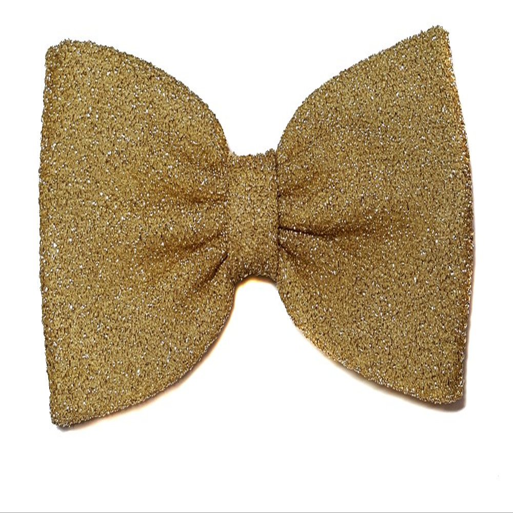 Figure Skating-Dance-Performance Hair Bow Collection (Alligator Clip, Shimmering Gold)