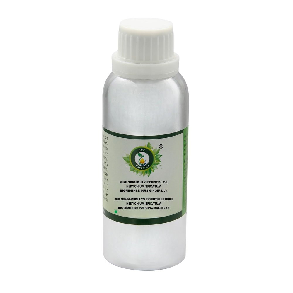 R V Essential Pure Ginger Lily Essential Oil 630ml (21oz)- Hedychium Spicatum (100% Pure and Natural Therapeutic Grade)