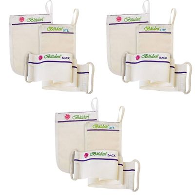Baiden Exfoliator System-Best Firming Face Body & Back Scrub Mitts (3 Pack)