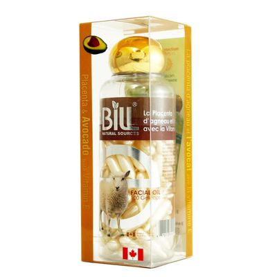 6 x Bill Natural Sources Lamb Placenta Facial Moisturizer with Avocado & Vitamin E 100 gelcaps