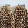Remeehi 20pcs Kinky Curly Remy Skin Weft Tape on in Human Hair Hair Extensions 60g (20" 33#) view 2