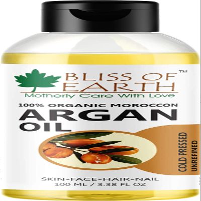 BLISS OF EARTH Argan Oil For Hair, Organic, Coldpressed, Moroccan Argan Oil, Suitable For Babies, 100 ml, Whole Body, Argan Oil
