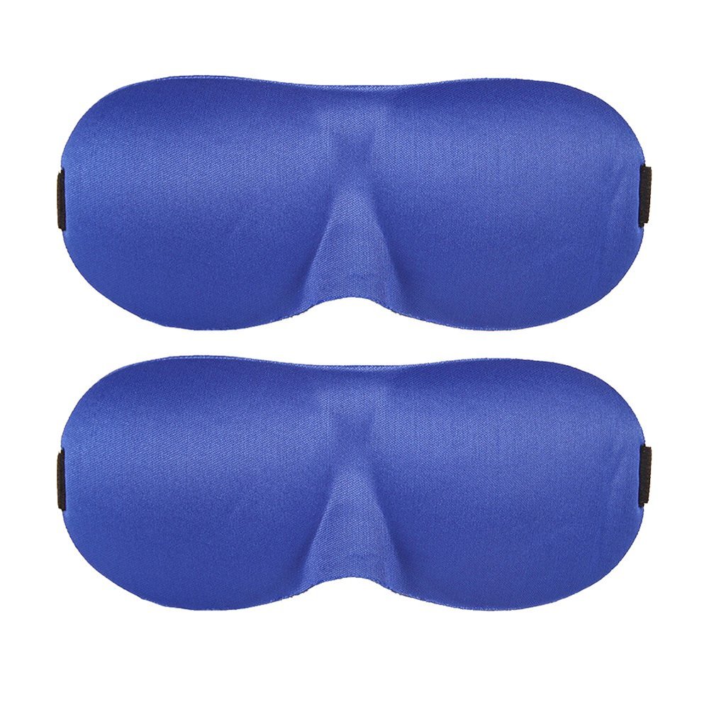 2 Pack Magik Travel 3D Eye Mask Sleep Soft Padded Shade Cover Rest Relax Sleeping Blindfold (Blue)