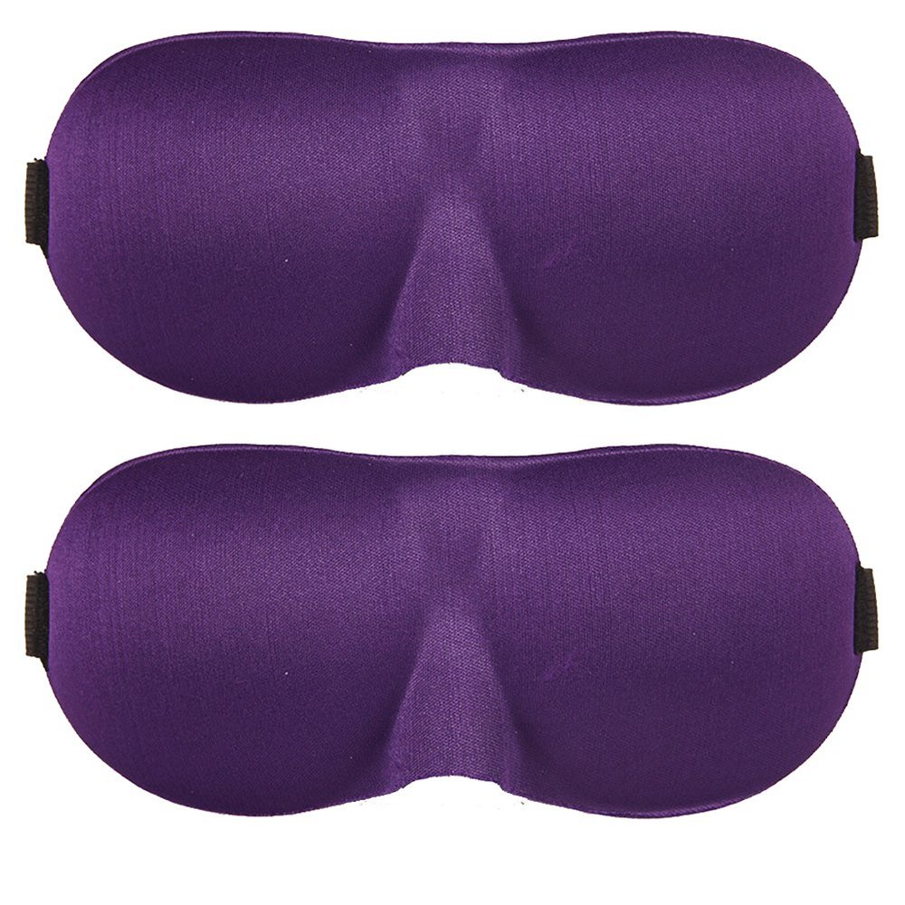 2 Pack Magik Travel 3D Eye Mask Sleep Soft Padded Shade Cover Rest Relax Sleeping Blindfold (Purple)