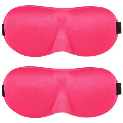 2 Pack Magik Travel 3D Eye Mask Sleep Soft Padded Shade Cover Rest Relax Sleeping Blindfold (Pink)