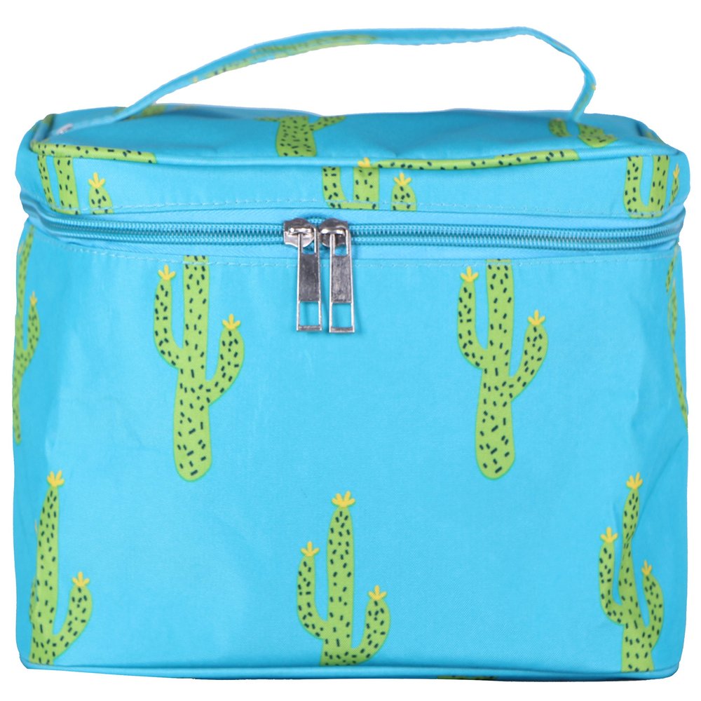 101 BEACH Fashion Print Soft Case Cosmetic Bag (Turquoise Cactus)