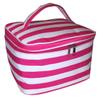 101 BEACH Fashion Print Soft Case Cosmetic Bag (Pink & White Stripe) view 3
