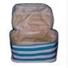 101 BEACH Fashion Print Soft Case Cosmetic Bag (Aqua & White Stripe) view 4