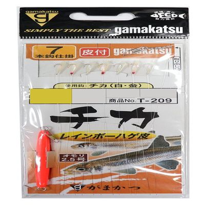 Gamakatsu T209 Chika Rainbow Bald Skin Gimmer White Gold 7 Piece No. 4 - Harris 0.8. 45185-4-0.8-07