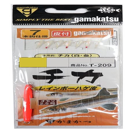 Gamakatsu T209 Chika Rainbow Bald Skin Gimmer White Gold 7 Piece No. 4 - Harris 0.8. 45185-4-0.8-07