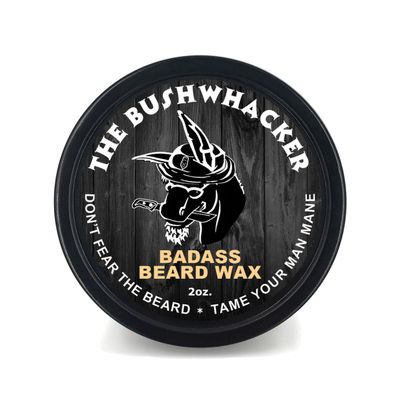 Badass Beard Care Beard Wax For Men - The Bushwhacker Scent, 2 oz - Softens Beard Hair, Leaves Your Beard Looking and Feeling More Dense