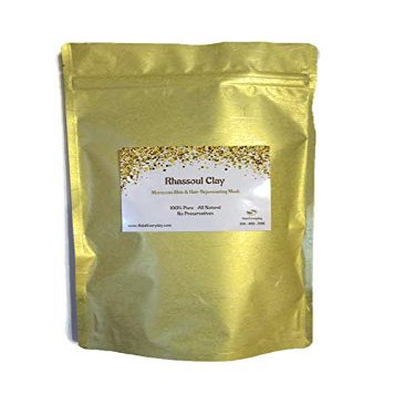 SAAQIN Rhassoul Clay (Ghassoul Clay) or Moroccan clay 4 oz - For skin and hair - Detoxifying and Rejuvenating clay