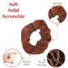 12 Pack Solid Hair Ties Scrunchies (Camel) view 3