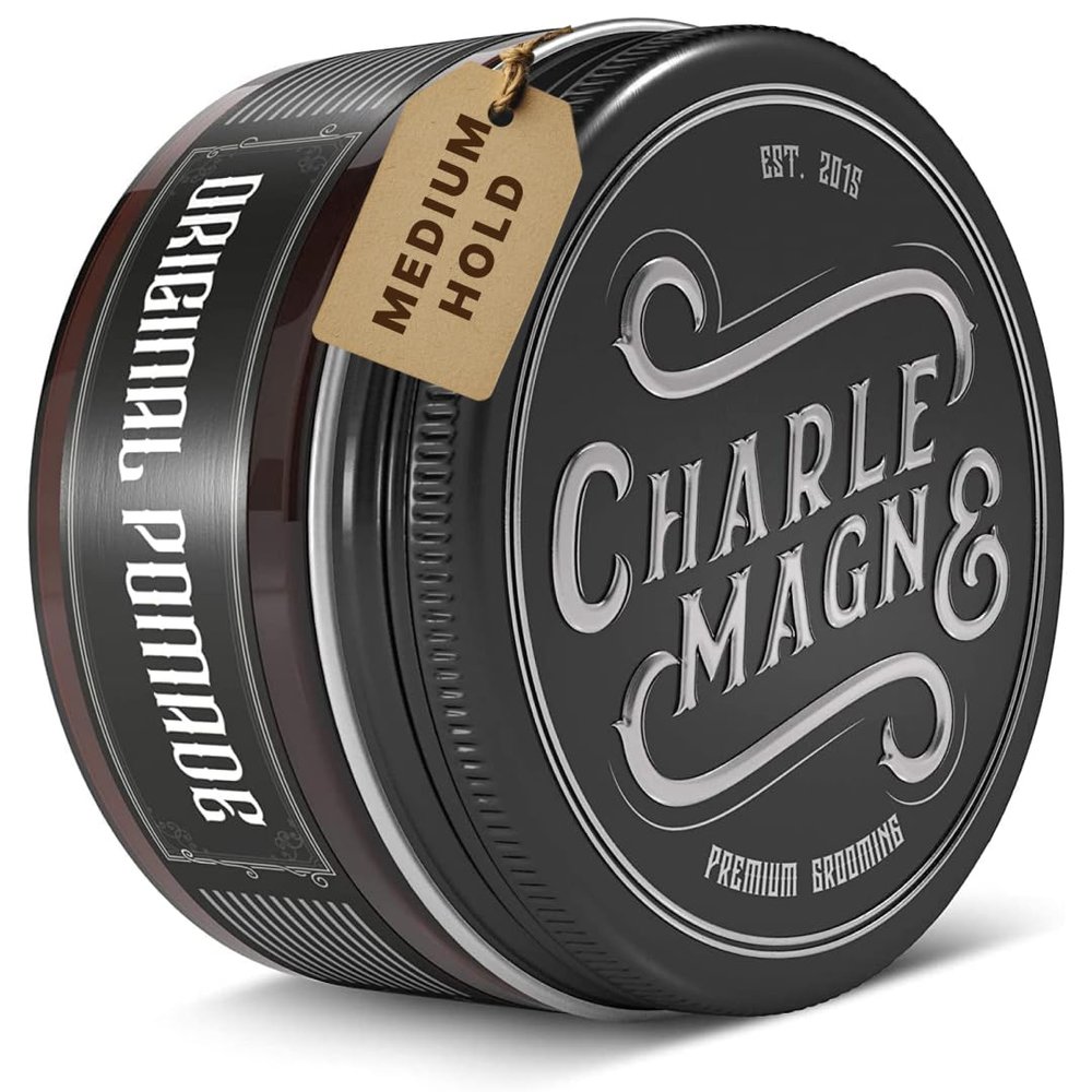 Charlemagne Original Hair Pomade for Men, Old School Scent - Water-Based Styling Pomade Hair Cream for Men - Developed by Barbers, Made in Germany (100 ml (Pack of 1), Light Hold)