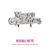 Merry Christmas Motto Cake Topper Silver view 4