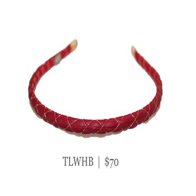 1/4" Quilted leather headband