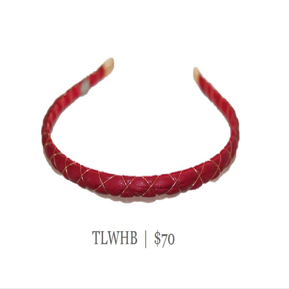1/4" Quilted leather headband