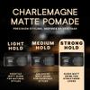 Charlemagne Matte Hair Pomade - Strong Hold, Noble Leather Scent, 3.3 fl oz - Hair Clay Blend & Pomade Men - Barber Scented Styling Cream - Easy Washout & Water Cream view 2