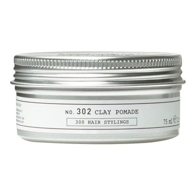 DEPOT No. 302 Clay Pomade | Strong Hold Hair Pomade with Natural Clay, Botanical Complex & Glycerin | Matte Finish & Texture Enhancer for Men | 2.5 oz.