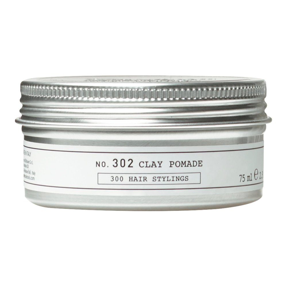 DEPOT No. 302 Clay Pomade | Strong Hold Hair Pomade with Natural Clay, Botanical Complex & Glycerin | Matte Finish & Texture Enhancer for Men | 2.5 oz.