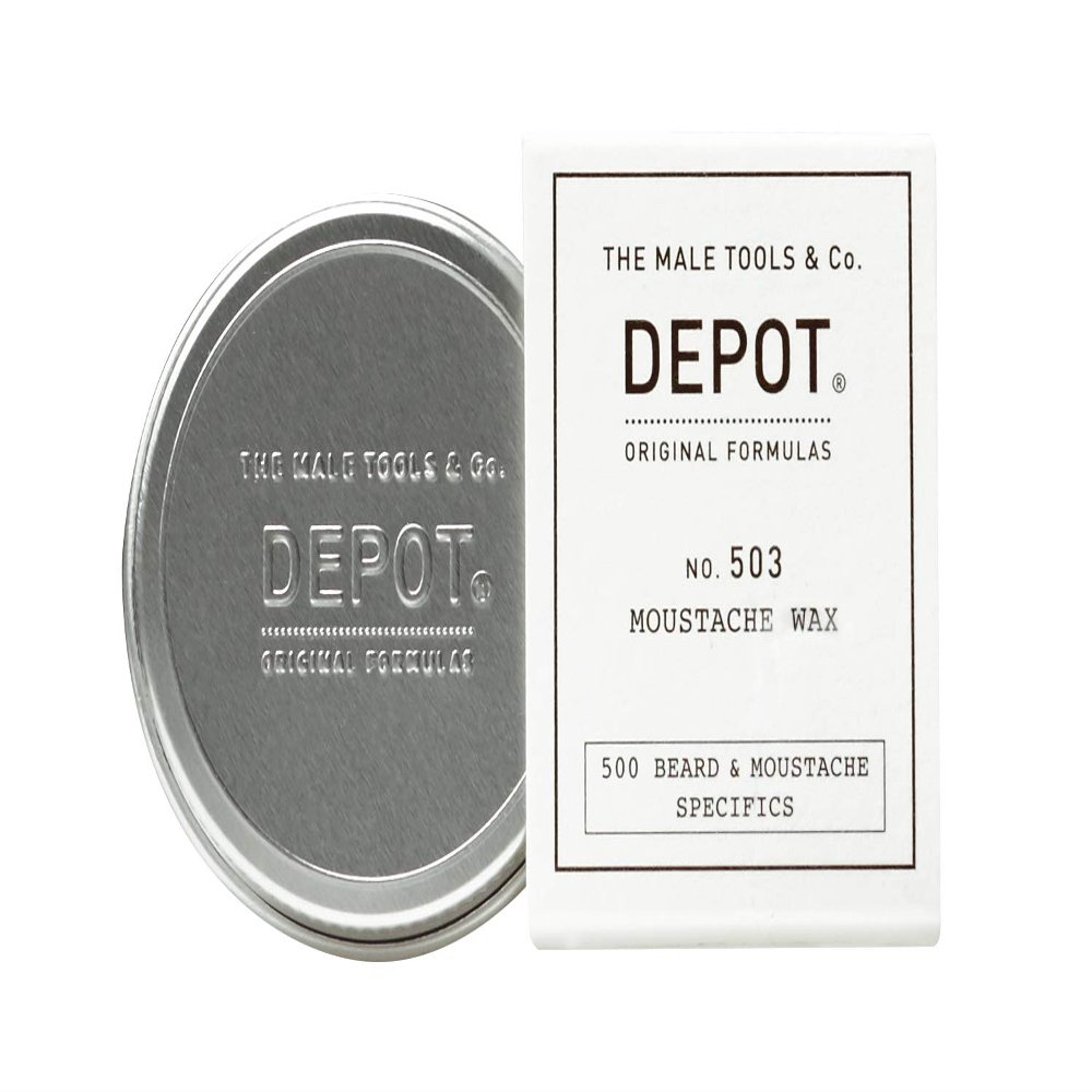 DEPOT No. 503 Moustache Wax 30ml  Flexible Hold & Styling with Jojoba Oil & Beeswax for Grooming, Shaping, Defining & Soft, Manageable Facial Hair