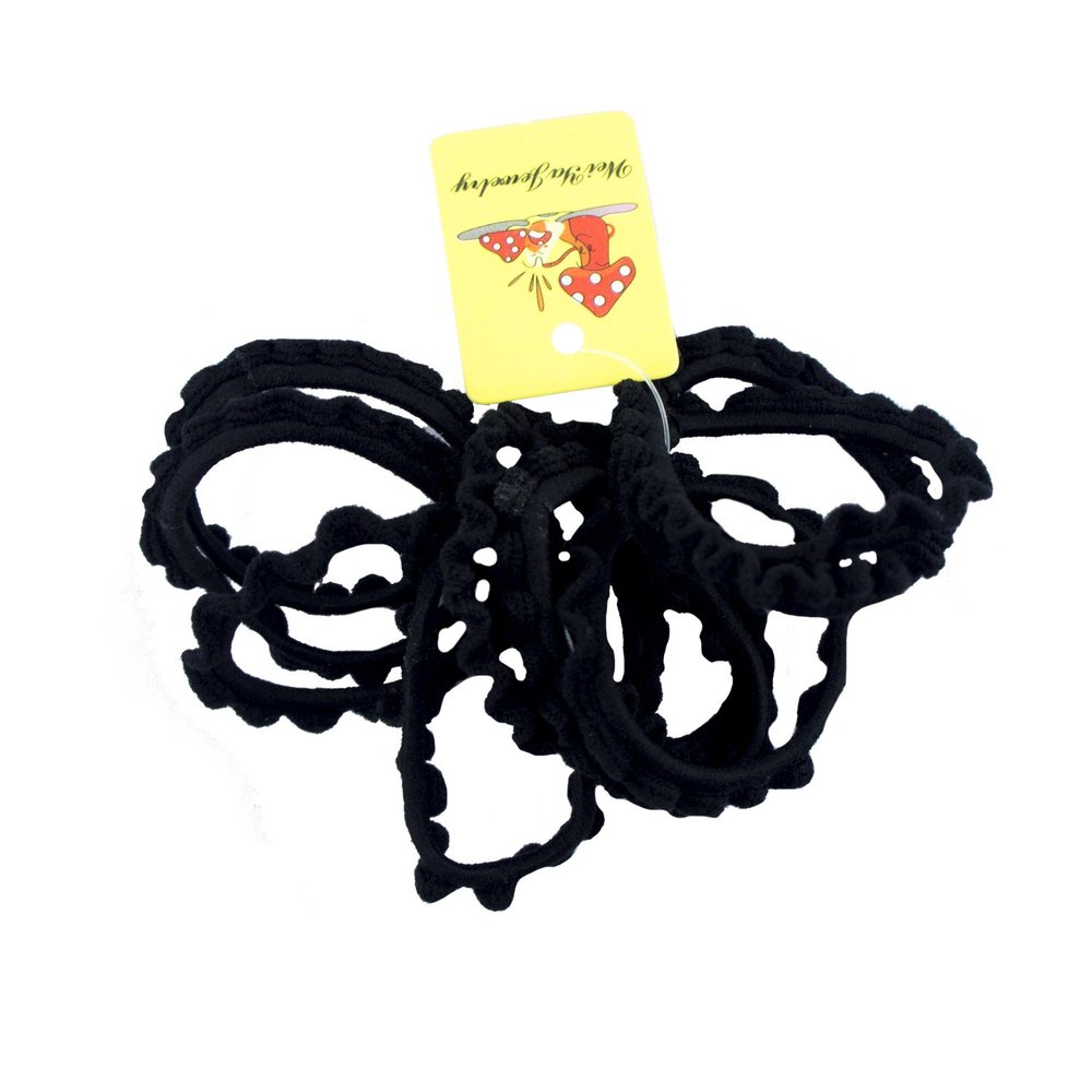 HAND Fun and Funky Kids Black Hairband Hair Loops - Pack of 10