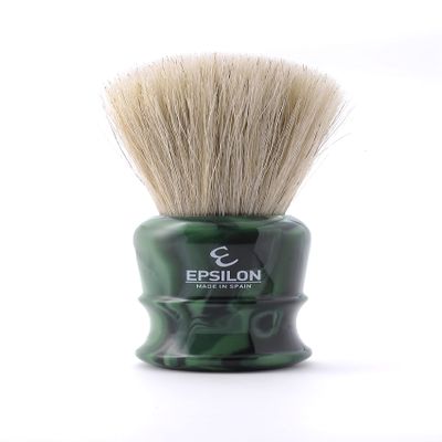 Epsilon White Horse Shaving Brush Fan Shape Green 26 mm, nico, Standard