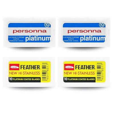 40 Feather & Personna Platinum Beard Blades