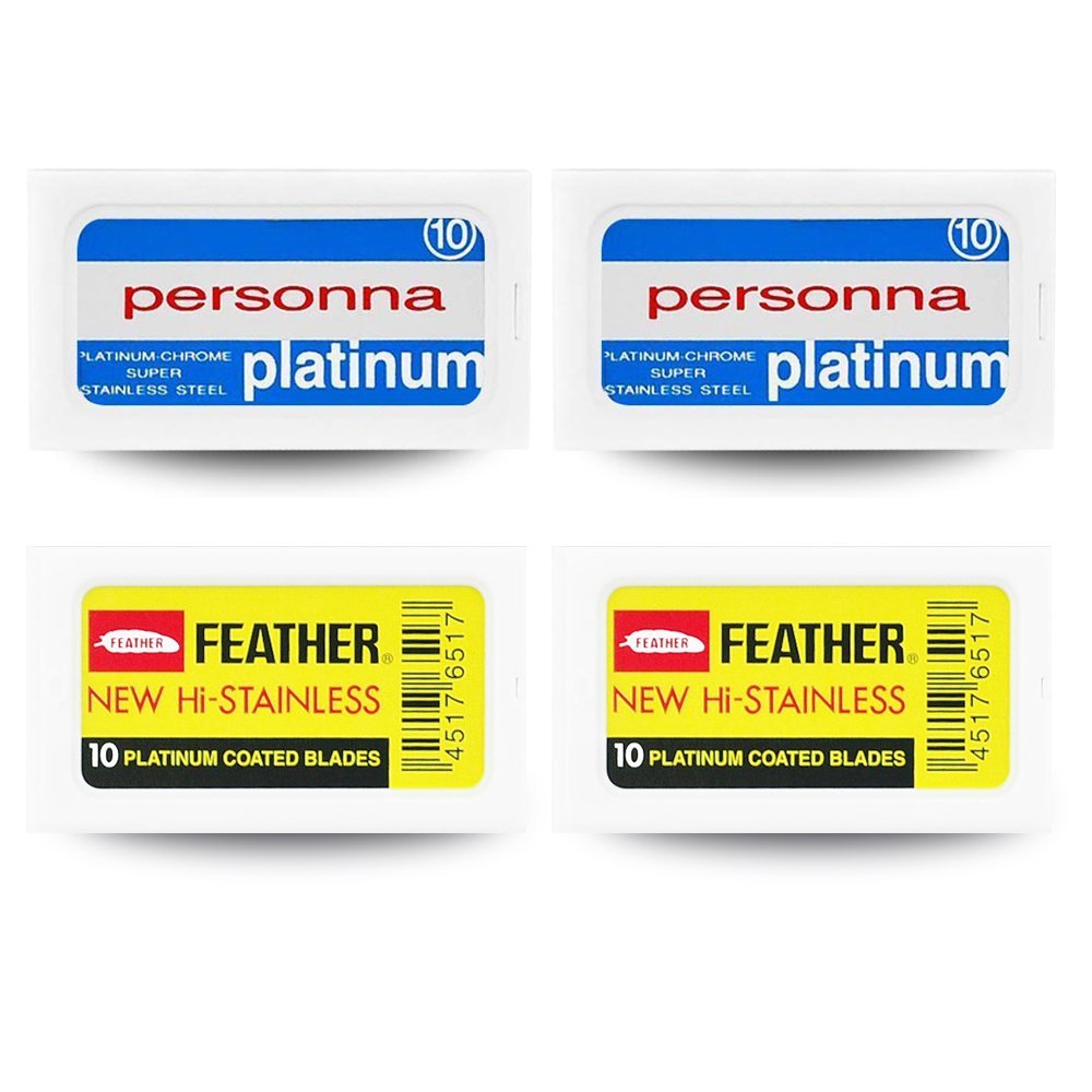 40 Feather & Personna Platinum Beard Blades