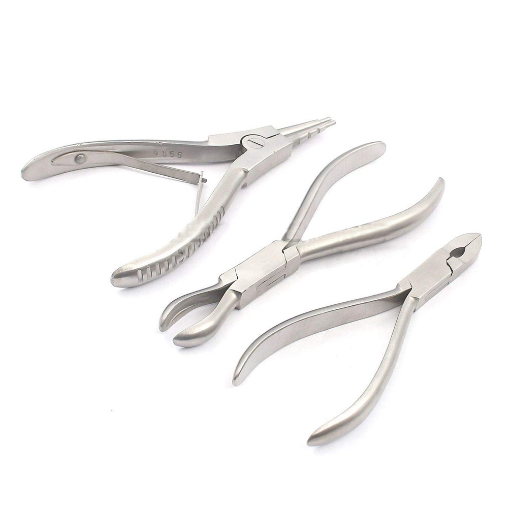 Odontomed2011 Body Piercing Tools Ring Opener 6 1/2" Ring Opening Large Gauge Ring Closing 6" & Small 5 1/2" Forceps Pliers Stainless Steel Professional Ear Belly Nose Tongue Lip Eyebrow ODM