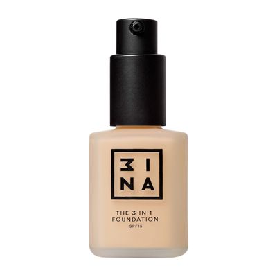 3INA The 3-in-1 Foundation  Liquid Foundation with SPF 15  12-Hour, Light to Medium Coverage  Skincare, Concealer, Coverage in One  202  1.01 oz
