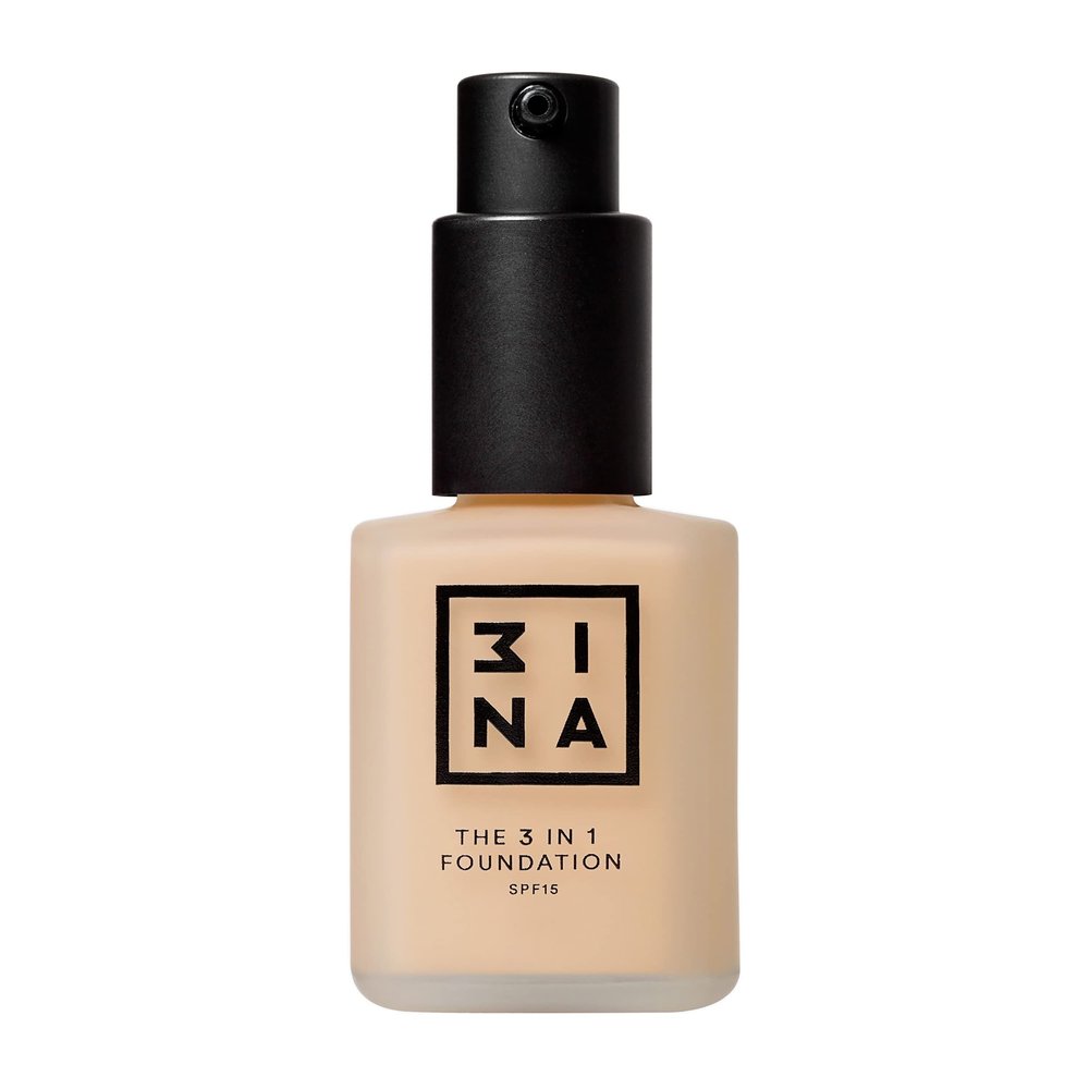 3INA The 3-in-1 Foundation  Liquid Foundation with SPF 15  12-Hour, Light to Medium Coverage  Skincare, Concealer, Coverage in One  202  1.01 oz