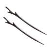 FANTAC CRAFTS 2 Pieces Ebony Black Wood Hair Stick Handmade Carved Hairpin Deer Antler Shape Hair Accessories Chignon Bun Updo Pin (2 Pieces Hair Sticks) view 1