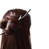 FANTAC CRAFTS 2 Pieces Ebony Black Wood Hair Stick Handmade Carved Hairpin Deer Antler Shape Hair Accessories Chignon Bun Updo Pin (2 Pieces Hair Sticks) view 3