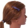 1Pcs Purple with Pink Hearts Acrylic Bow Hair Grip/Slide In Black Tone Metal - 65mm Across view 2