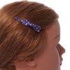 1Pcs Purple with Pink Hearts Acrylic Bow Hair Grip/Slide In Black Tone Metal - 65mm Across view 3