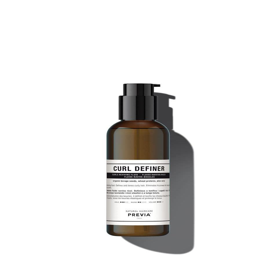 PREVIA Curl Defining Fluid - Natural Hydrating Leave In Conditioner for Curly Hair - Moisturize, Strengthen & Enhance Curls - Vegan & Organic Leave Conditioner - 6.7 oz