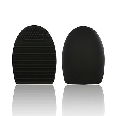 1PC Makeup Brush Washing Cleaner Scrubber Board Brushe Egg Cosmetics Brushes Clean Tools (Black)