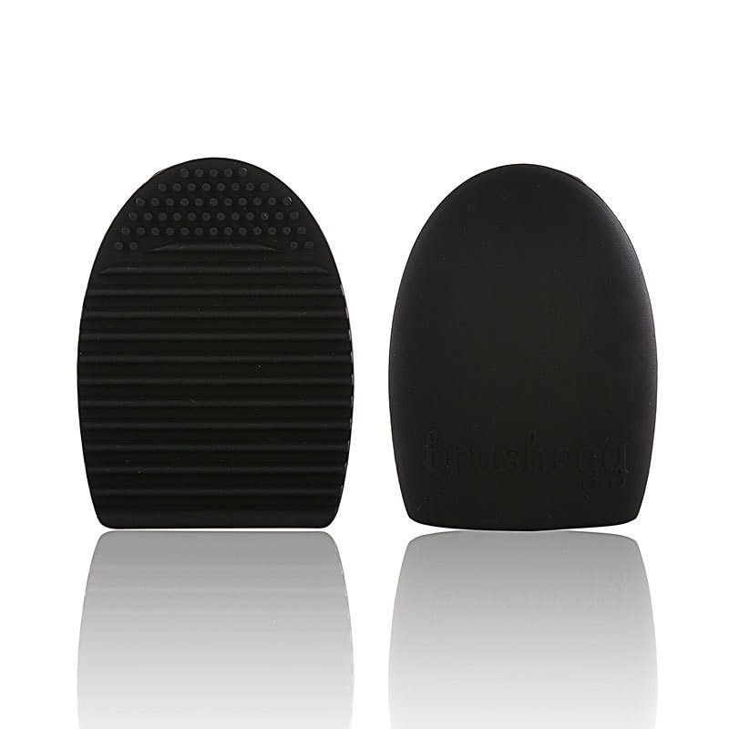 1PC Makeup Brush Washing Cleaner Scrubber Board Brushe Egg Cosmetics Brushes Clean Tools (Black)
