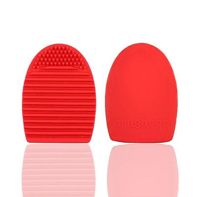 1PC Makeup Brush Washing Cleaner Scrubber Board Brushe Egg Cosmetics Brushes Clean Tools (Red)