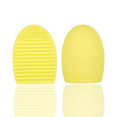 1PC Makeup Brush Washing Cleaner Scrubber Board Brushe Egg Cosmetics Brushes Clean Tools (Yellow)