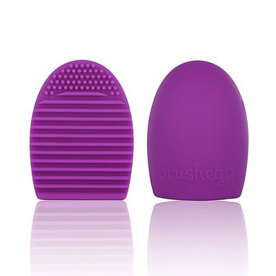 1PC Makeup Brush Washing Cleaner Scrubber Board Brushe Egg Cosmetics Brushes Clean Tools (Dark Purple)