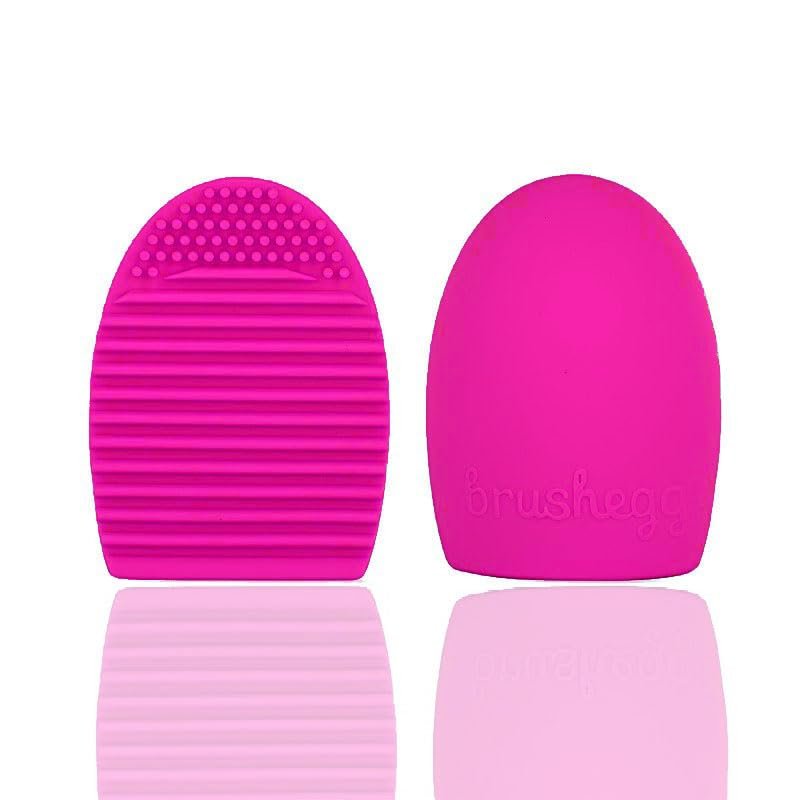1PC Makeup Brush Washing Cleaner Scrubber Board Brushe Egg Cosmetics Brushes Clean Tools (Rose Red)