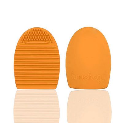 1PC Makeup Brush Washing Cleaner Scrubber Board Brushe Egg Cosmetics Brushes Clean Tools (Orange)